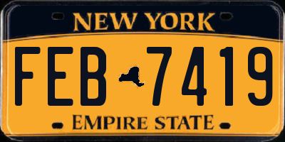 NY license plate FEB7419