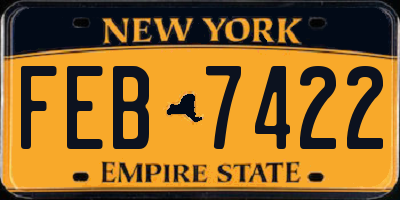 NY license plate FEB7422