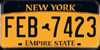 NY license plate FEB7423