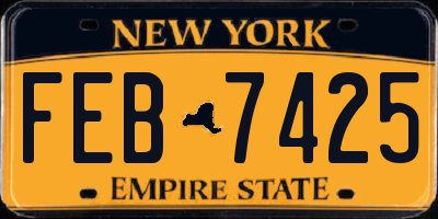 NY license plate FEB7425