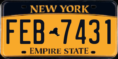 NY license plate FEB7431