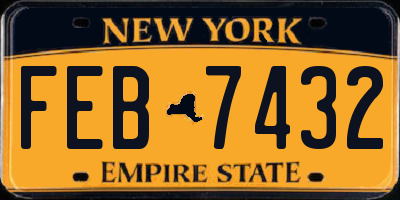 NY license plate FEB7432