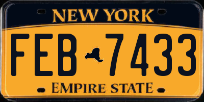 NY license plate FEB7433