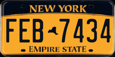 NY license plate FEB7434