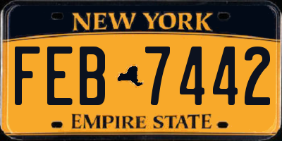NY license plate FEB7442