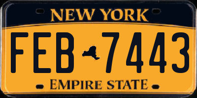 NY license plate FEB7443