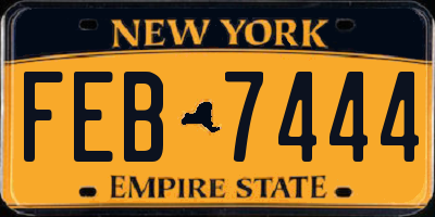 NY license plate FEB7444