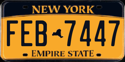 NY license plate FEB7447