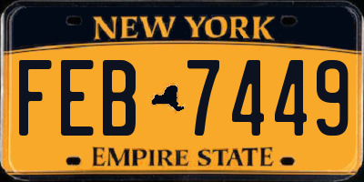 NY license plate FEB7449