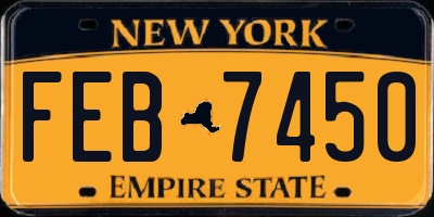 NY license plate FEB7450