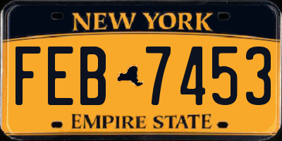 NY license plate FEB7453