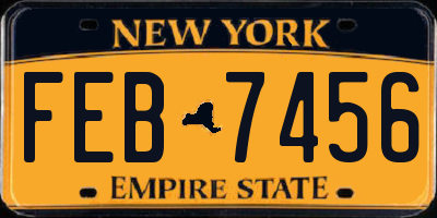 NY license plate FEB7456