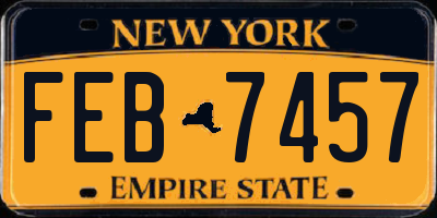 NY license plate FEB7457