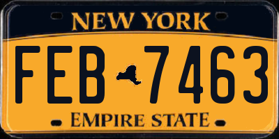 NY license plate FEB7463