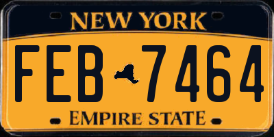 NY license plate FEB7464
