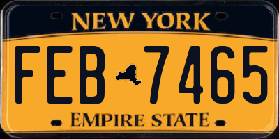 NY license plate FEB7465