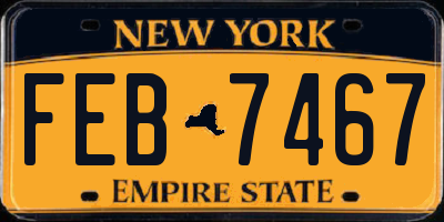NY license plate FEB7467