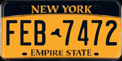 NY license plate FEB7472