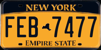 NY license plate FEB7477