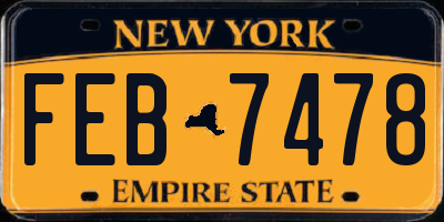 NY license plate FEB7478