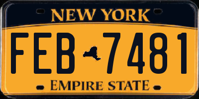 NY license plate FEB7481