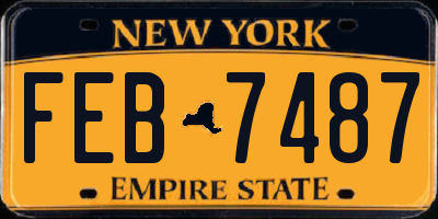 NY license plate FEB7487