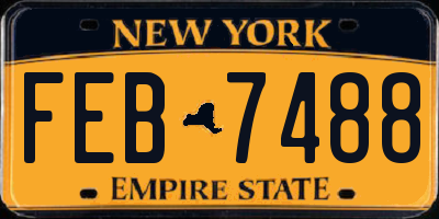 NY license plate FEB7488