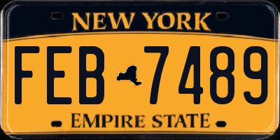 NY license plate FEB7489