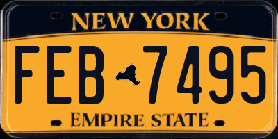 NY license plate FEB7495