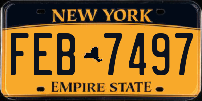 NY license plate FEB7497