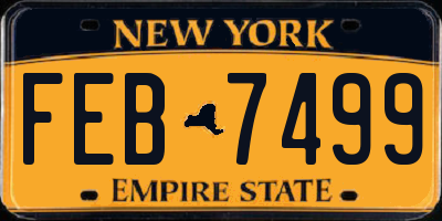 NY license plate FEB7499