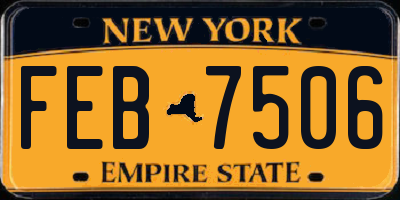 NY license plate FEB7506