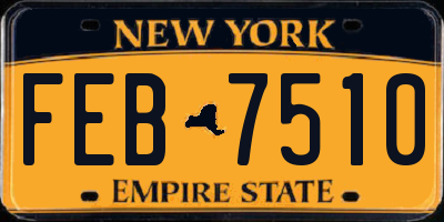 NY license plate FEB7510