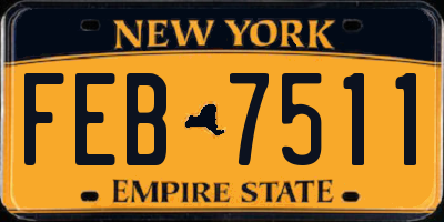 NY license plate FEB7511