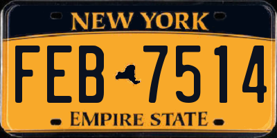 NY license plate FEB7514