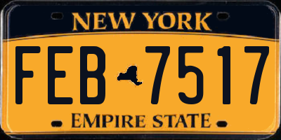 NY license plate FEB7517