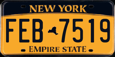 NY license plate FEB7519