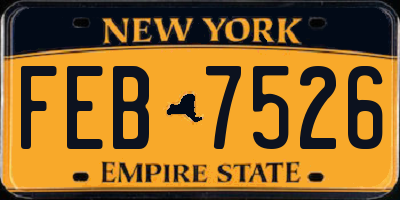 NY license plate FEB7526