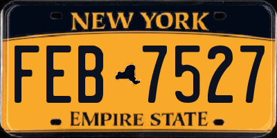 NY license plate FEB7527