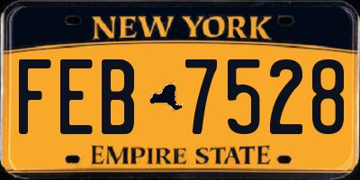 NY license plate FEB7528