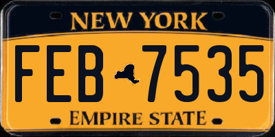 NY license plate FEB7535