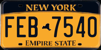 NY license plate FEB7540