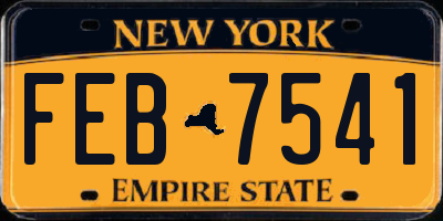 NY license plate FEB7541
