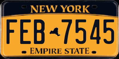 NY license plate FEB7545