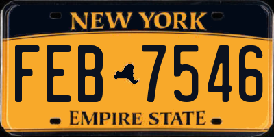 NY license plate FEB7546