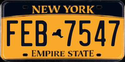 NY license plate FEB7547
