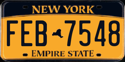 NY license plate FEB7548