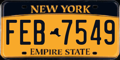 NY license plate FEB7549