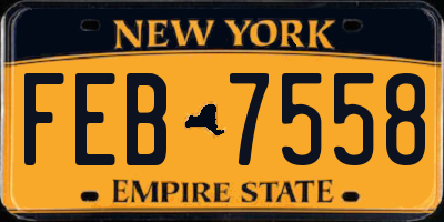 NY license plate FEB7558
