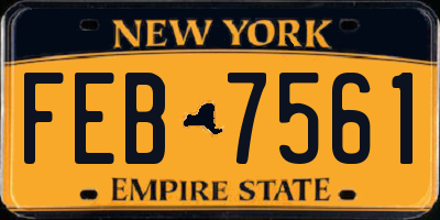 NY license plate FEB7561